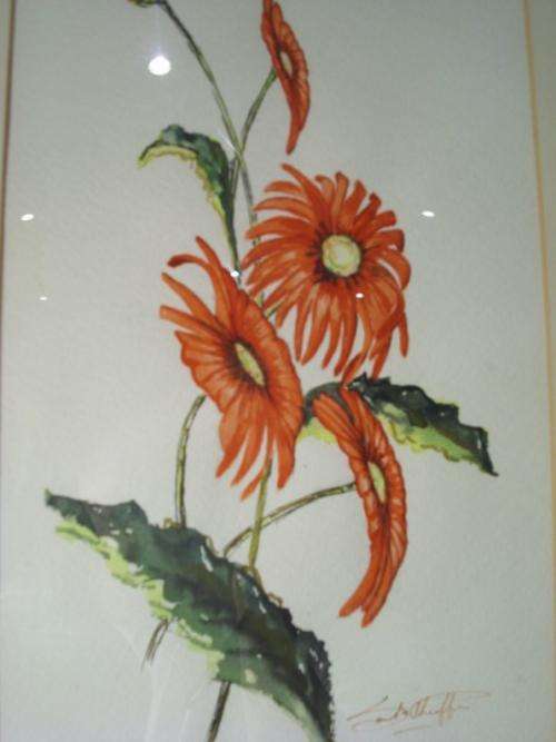 Santa Pheiffer - Watercolor flower still life pair - Giveaway price!!